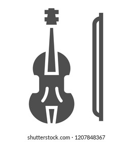 Violin glyph icon, musical and instrument, viola sign, vector graphics, a solid pattern on a white background, eps 10.