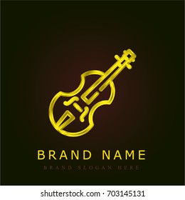 Violin golden metallic logo