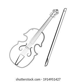 Violin hand draw icon isolated on white background. vector