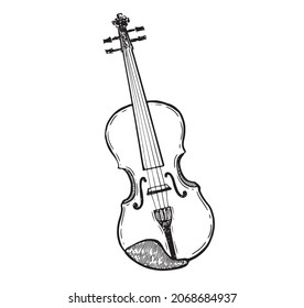 Ilustración vectorial dibujada a mano por violín.