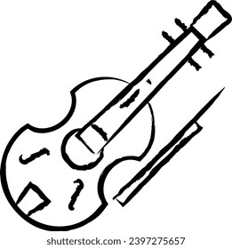 Violin hand drawn vector illustration
