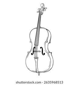 violin handdraw illustration line art