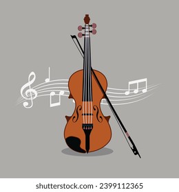 Violin, a harmonious instrument emitting beauty through plucked strings. Present in classical orchestras and diverse genres, it portrays the elegance and richness of music svg