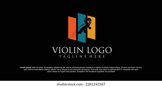 Violin head logo inspiration vector template