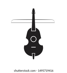 violin icon black and isolated vector illustration