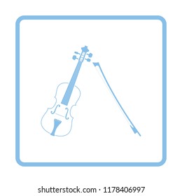 Violin icon. Blue frame design. Vector illustration.