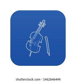 Violin icon blue vector isolated on white background