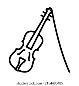 Violin Icon. Bold outline design with editable stroke width. Vector Illustration.