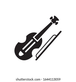 violin icon design, flat style icon collection