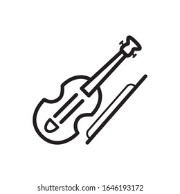 violin icon design, flat style icon collection