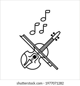 violin icon design. vector illustration on white background. color editable