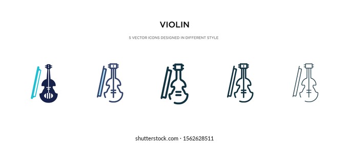 violin icon in different style vector illustration. two colored and black violin vector icons designed in filled, outline, line and stroke style can be used for web, mobile, ui