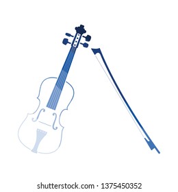 Violin icon. Flat color design. Vector illustration.