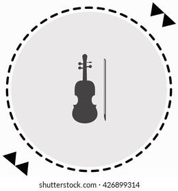 Violin icon Flat Design. Isolated Illustration.