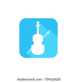 Violin icon flat design for website or smart phone screen application vector