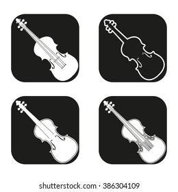 Violin icon in four variations