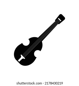 Violin icon, full black. Suitable for website, content design, poster, banner, or video editing needs