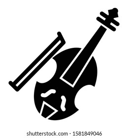 violin icon glyph vector design