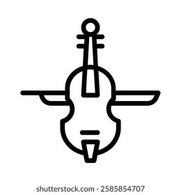 Violin icon illustration in line style. Perfect for website mobile app presentation. Suitable for any user interface and user experience