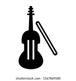 violin icon isolated sign symbol vector illustration - high quality black style vector icons
