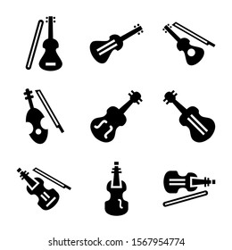 violin icon isolated sign symbol vector illustration - Collection of high quality black style vector icons
