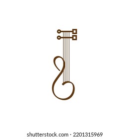 violin icon logo illustration design vector sign symbol