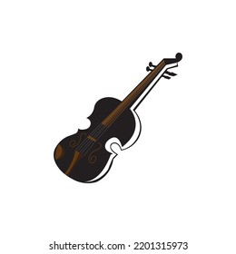 violin icon logo illustration design vector sign symbol