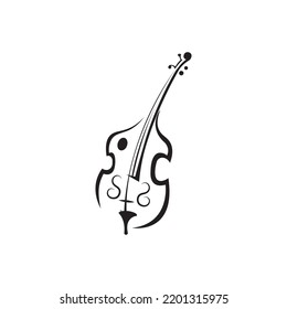 violin icon logo illustration design vector sign symbol