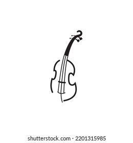 violin icon logo illustration design vector sign symbol