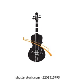 violin icon logo illustration design vector sign symbol