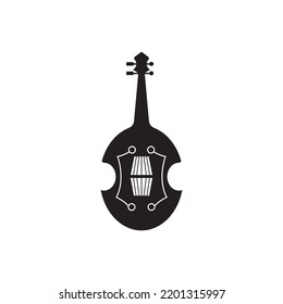 violin icon logo illustration design vector sign symbol