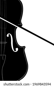  violin icon logo vector black and white
