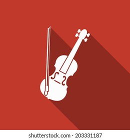 violin icon with long shadow