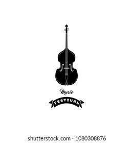 Violin icon. Music Festical logo label. Musical instrument Symbol. Vector illustration