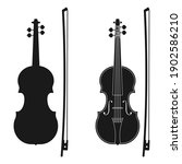 Violin icon. Music instrument silhouette. Vector illustration.