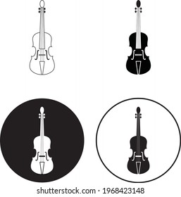 Violin icon. Music instrument silhouette. Vector illustration.