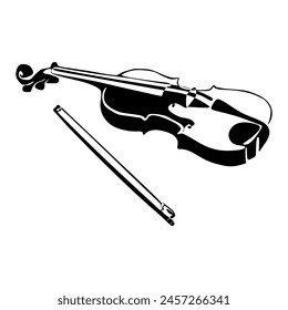 Violin icon. Music instrument silhouette. Vector illustration.