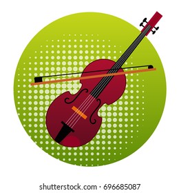 Violin Icon Music Instruments Concept Flat Vector Illustration