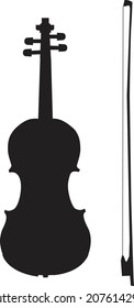 Violin icon on white background. Music instrument silhouette. flat style. 