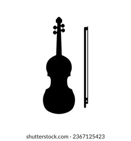 Violin icon on white background. Vector illustration.