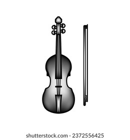 Violin icon on white background. Vector illustration.