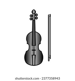 Violin icon on white background. Vector illustration.