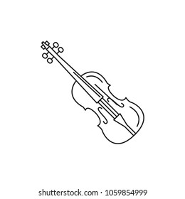 Violin icon. Outline violin vector icon for web design isolated on white background