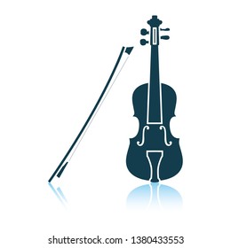 Violin icon. Shadow reflection design. Vector illustration.