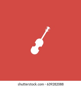 violin icon. sign design. red background