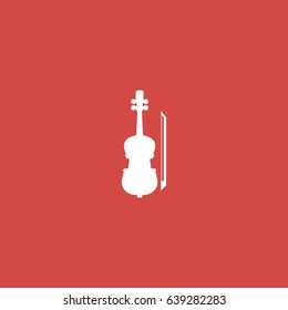 violin icon. sign design. red background