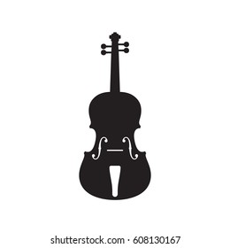 Violin icon In Simple Black Style Isolated On White Background. Created For Mobile, Web, Decor, Print Products, Application.