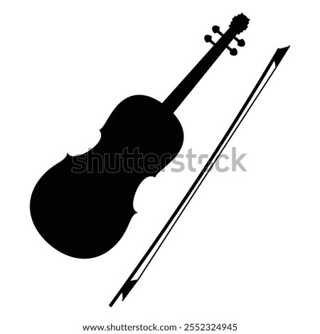 Violin Icon with Simple Design on White Background
