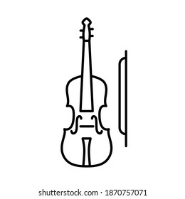 violin icon. simple outline violin vector icon. on white background. esp