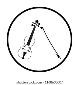 Violin icon. Thin circle design. Vector illustration.